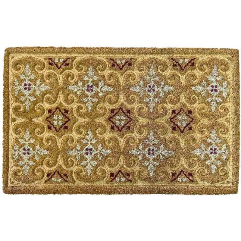 foto del prodotto okaffarefatto zerbino classico rettangolare in cocco fantasia rombi cm 45 x cm 75