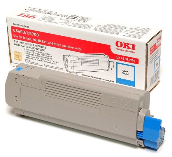 foto del prodotto oki 43381907 cartuccia toner originale ciano 1 pezzo i 