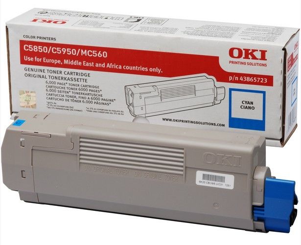 foto del prodotto oki 43865723 cartuccia toner originale ciano 1 pezzo i 