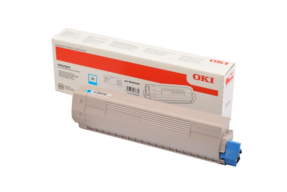 foto del prodotto oki 46443103 cartuccia toner originale ciano 1 pezzo i 