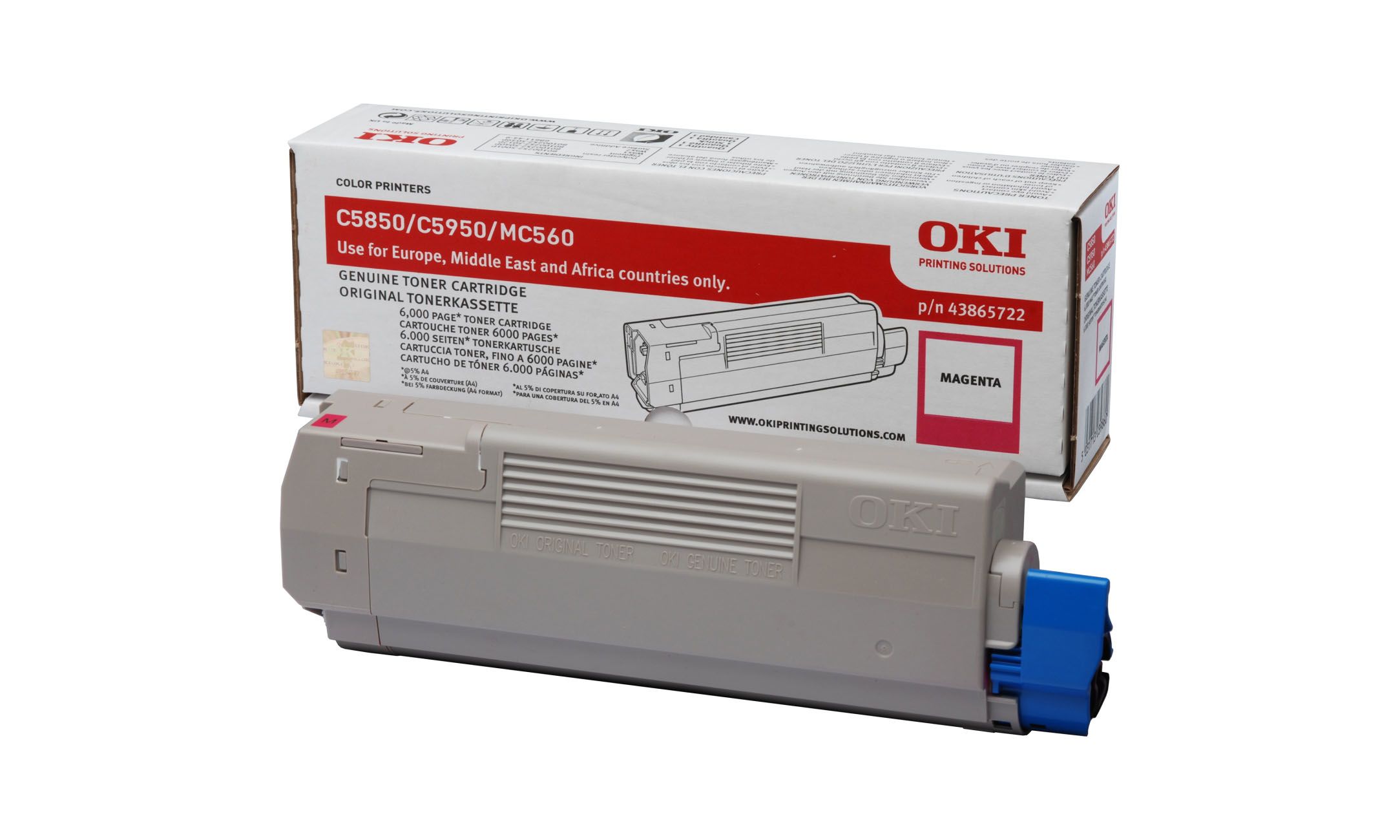 foto del prodotto oki c5850 5950 mc560 toner magenta 6k