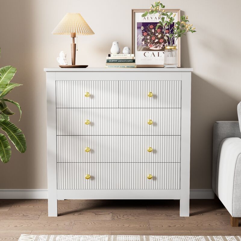 foto del prodotto okwish credenza, cassettiera con ante speciali, maniglie oro, credenza scarpiera toletta