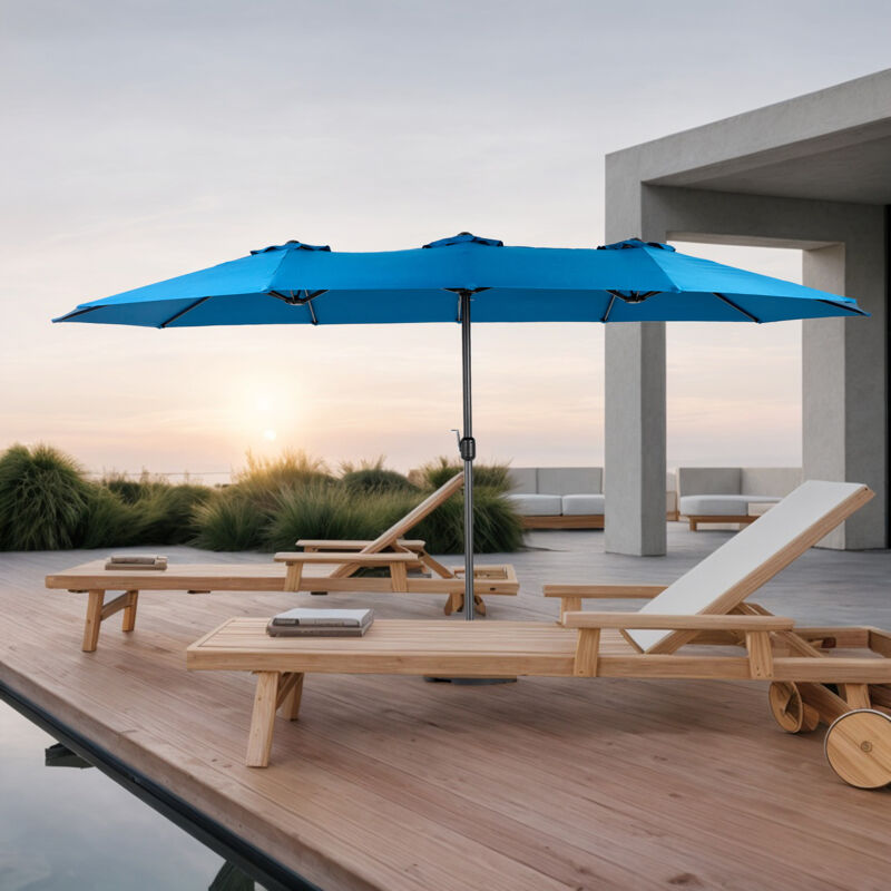 foto del prodotto okwish ombrellone da esterno rettangolare grande da 14,8 piedi con manovella blu scuro 
