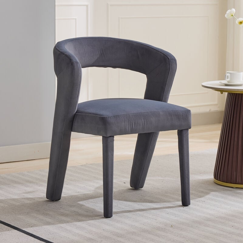 foto del prodotto okwish poltrona fancy, poltrona lounge, sedie imbottite, divano singolo, sedia da bagno, sedia singola, 59x60x79 cm, velluto, portata 150 kg, grigio