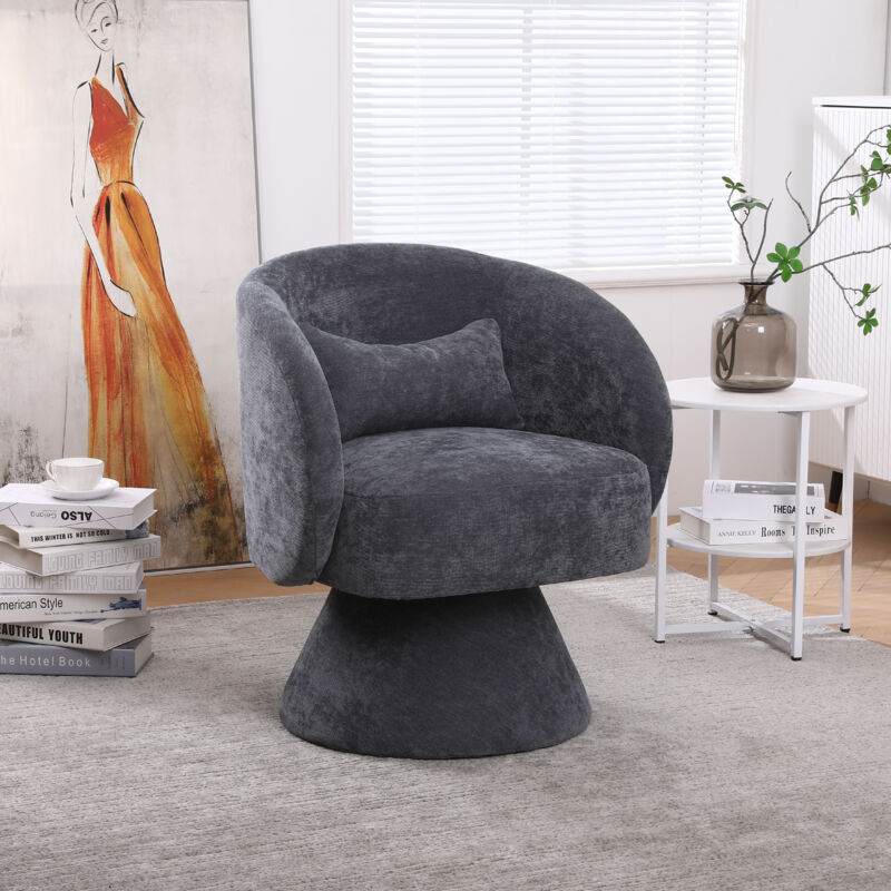 foto del prodotto okwish sedie moderne per il tempo libero in soggiorno e in camera da letto con base girevole a 360 . il pacchetto in tessuto polyblend offre