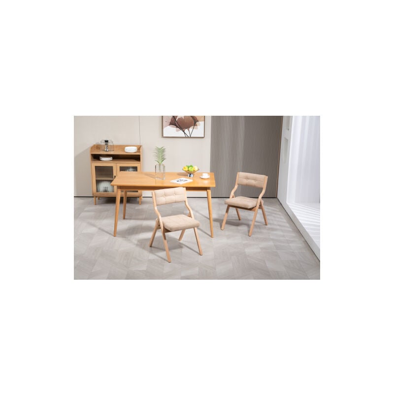 foto del prodotto okwish set di 2 sedie pieghevoli con cuscini, sedie da pranzo pieghevoli portatili e assemblate per cucina, ufficio, matrimonio e festa, cachi