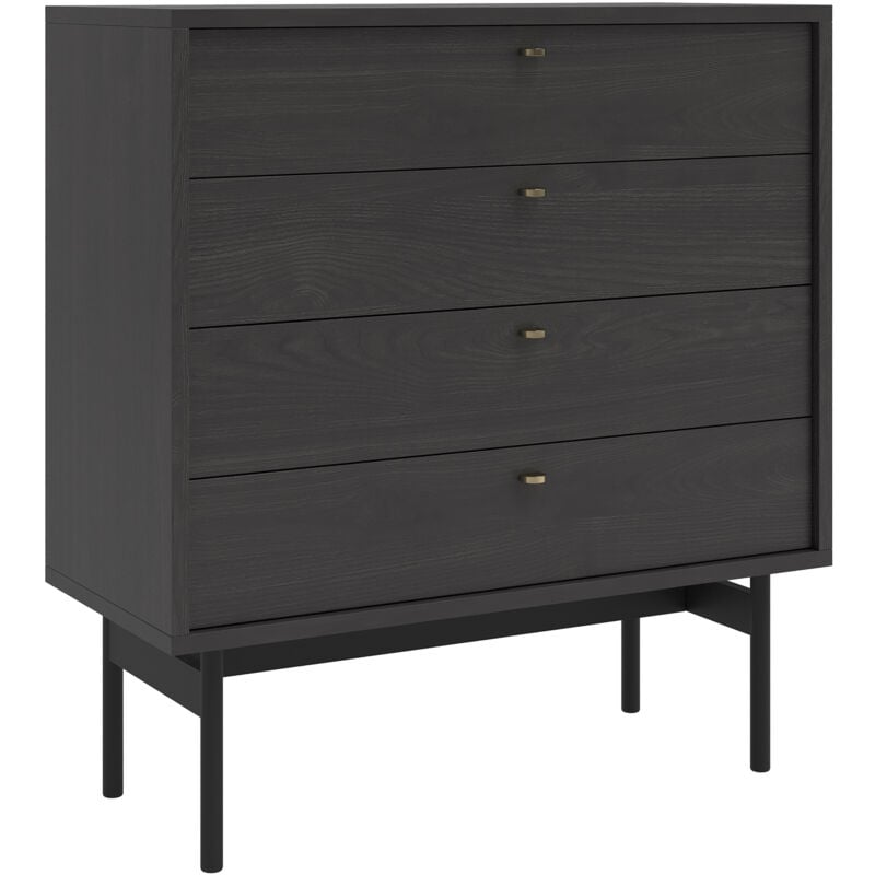 foto del prodotto olar com a 4 cassetti, finitura legno frassino portland nero, 84 cm selsey