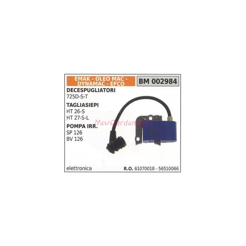 foto del prodotto oleo mac bobina accensione emak per decespugliatori 725d s t tagliasiepi ht 26 s ht 27 s l pompa irr. sp126 bv 126 002984
