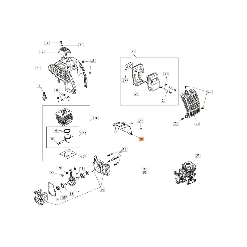 foto del prodotto oleo mac deflettore originale oleomac decespugliatore potatore pph 250 61460350r