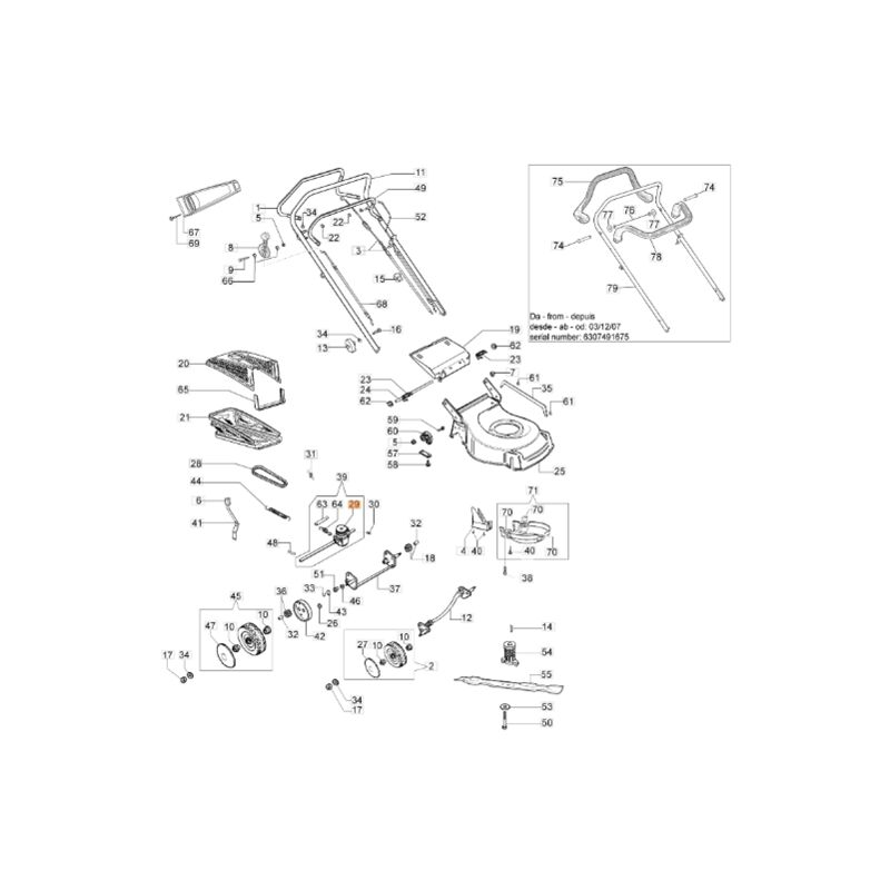foto del prodotto oleo mac puleggia tagliaerba modelli g44tb g44tk originale emak 66071084r