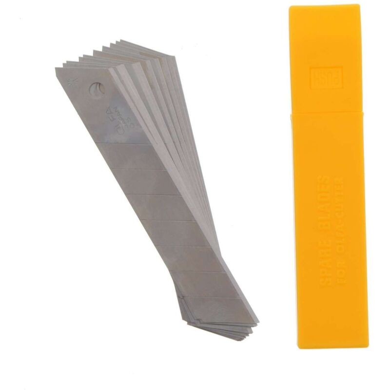 foto del prodotto olfa lb 10b pack de 10 cuchillas troceables 18 mm plateadas en blister