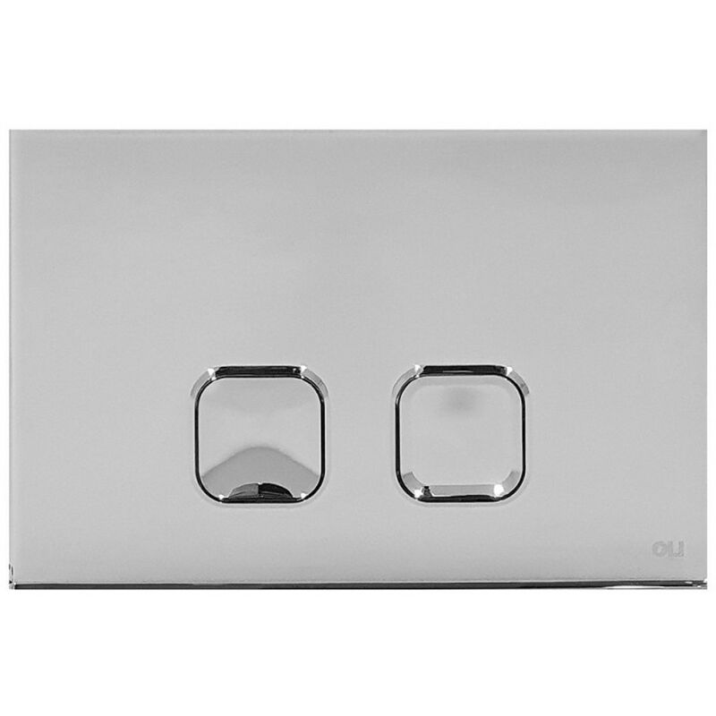 foto del prodotto oli placca cassetta wc serie plain in abs cromo lucido con doppio scarico
