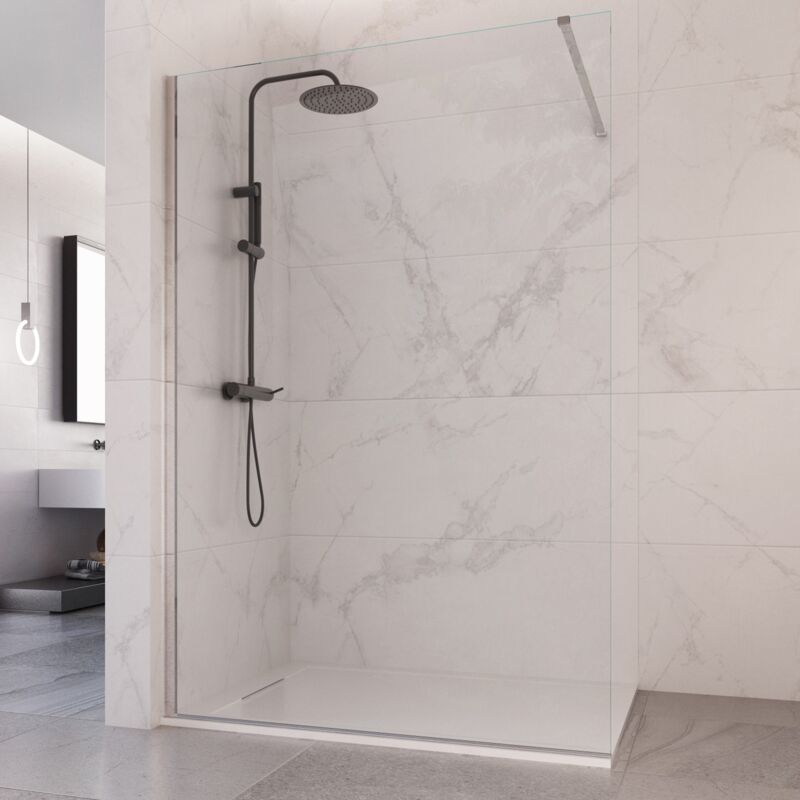 foto del prodotto olimpo docce doccia walk in 90cm anticalcare trasparente vetro 8mm h195cm osiride