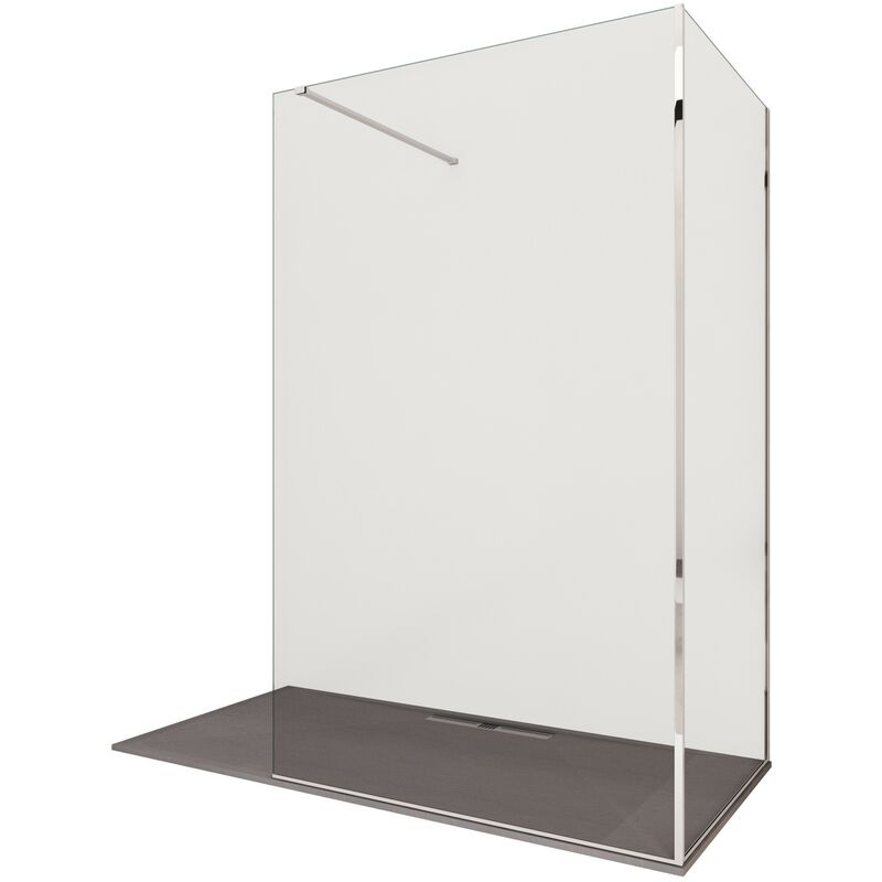 foto del prodotto olimpo docce - parete doccia walk-in due lati trasparente senza profili h195 8mm osiride, misura 80x80