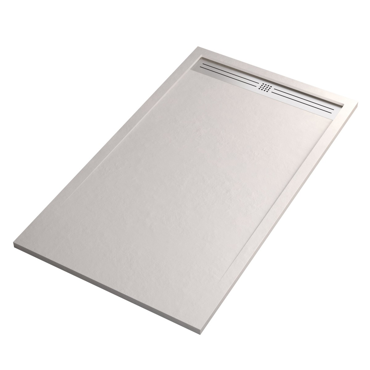 foto del prodotto olimpo docce piatto doccia in marmoresina bianco con scarico laterale griglia inox piletta gratis star relax, misura 80x120