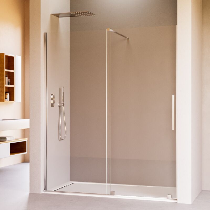 foto del prodotto olimpo docce porta doccia scorrevole 8mm h200 senza profili brenta, misura 120