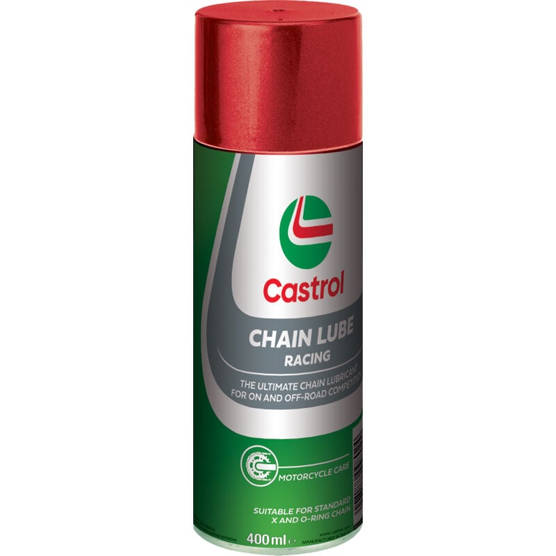 foto del prodotto olio chain lube racing capcit 0,4 litri per catene con e senza o x ring, per moto da strada e off road castrol
