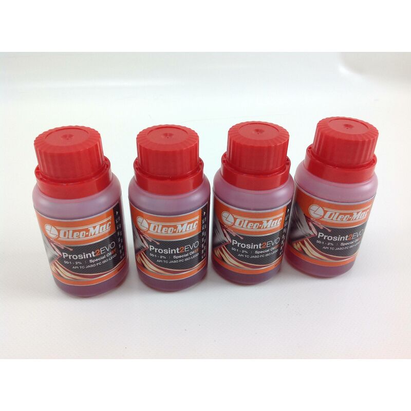 foto del prodotto olio miscela decespugliatori motoseghe oleomac eurosint 2 100ml 4 pezzi