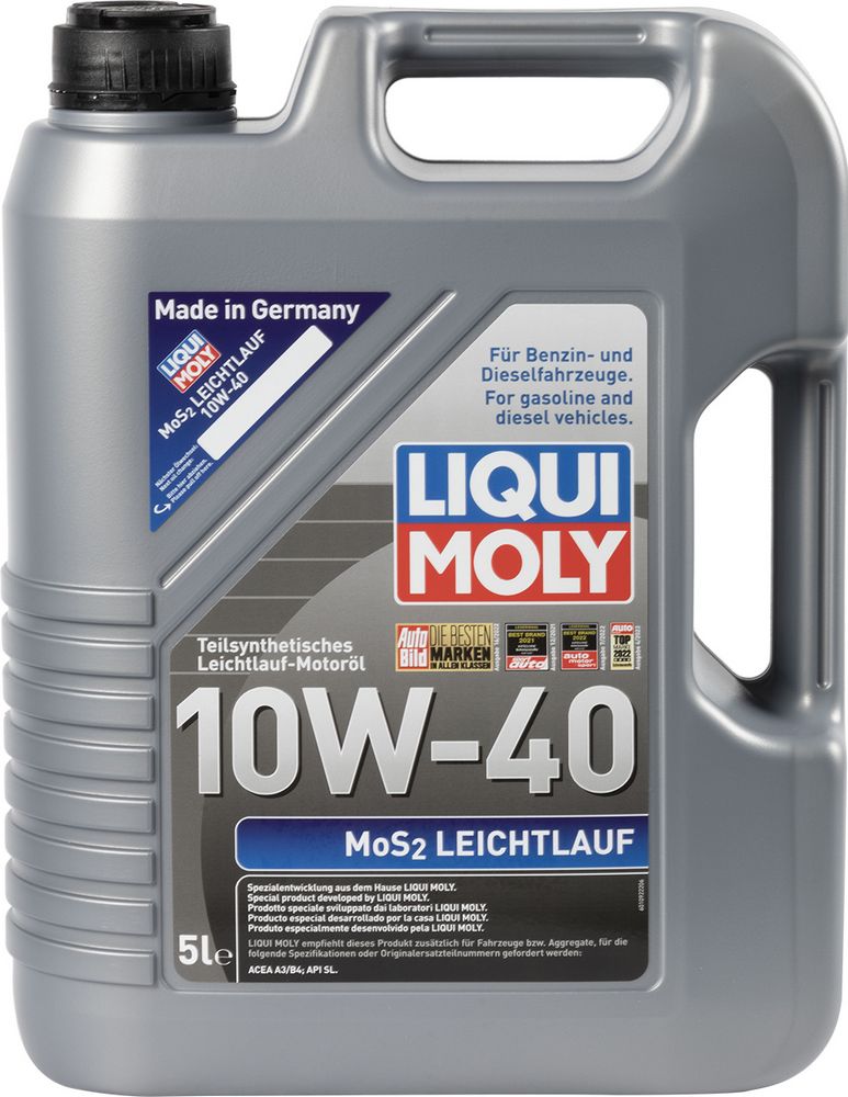 foto del prodotto olio motore mos2 leichtlauf 10w 40 5l
