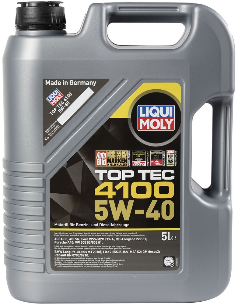 foto del prodotto olio motore top tec 4100 5w 40 5l