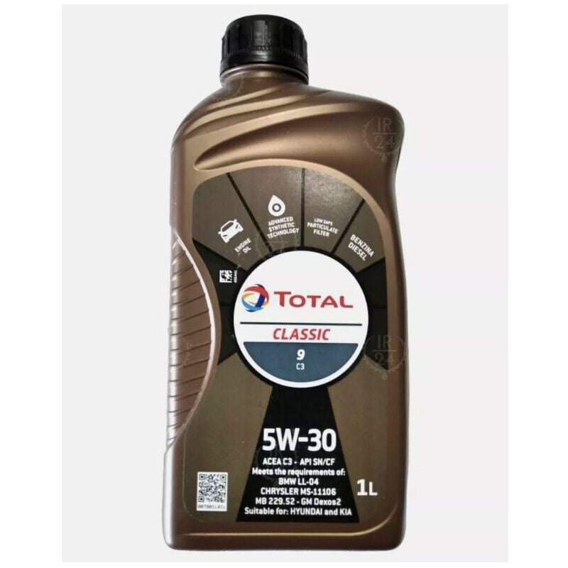 foto del prodotto olio motore total classic 9 5w 30 1l c3