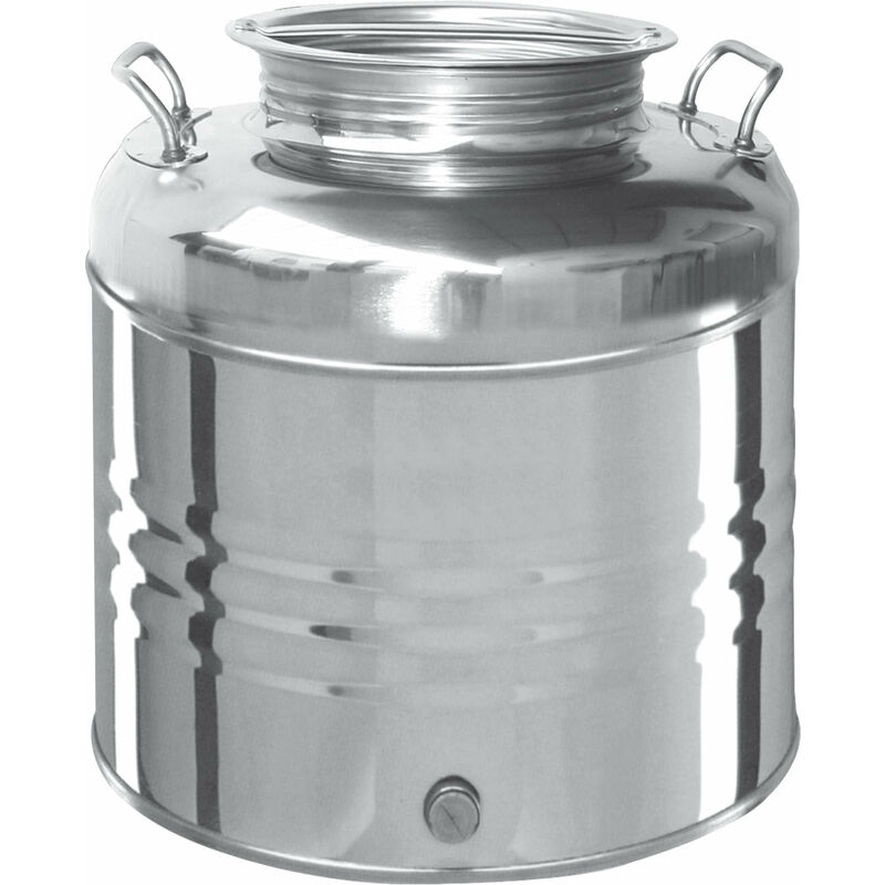 foto del prodotto olivari contenitore fusto bidone acciaio inox per olio 30 litri
