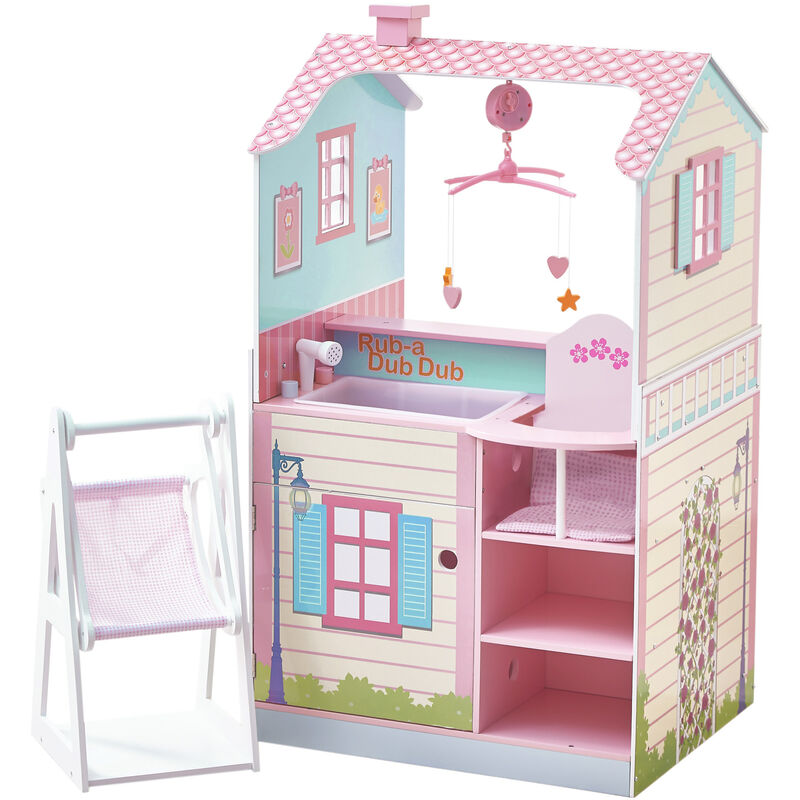 foto del prodotto olivia s little world casa fasciatoio delle bambole legno per bambini td 11460a