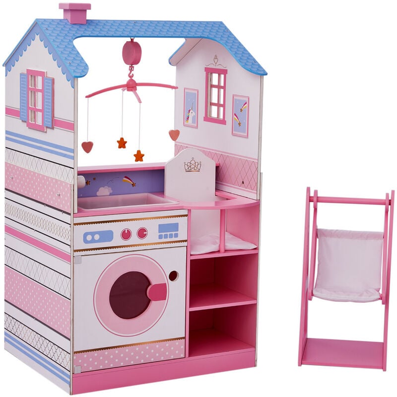 foto del prodotto olivia s little world casa fasciatoio delle bambole legno per bambini td 11460w