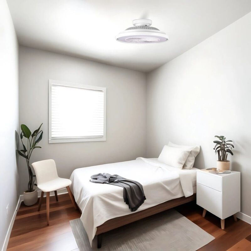 foto del prodotto ols original salmy ventilatore da soffitto bianco con luce wifi 59 cm