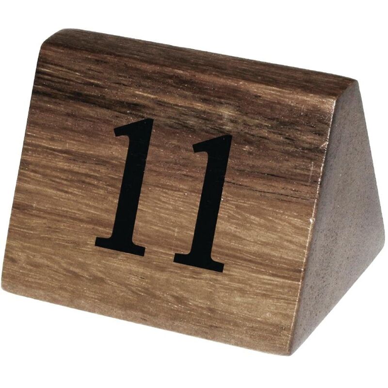 foto del prodotto olympia cl393 dieci segnaposto numerici in legno, decorativi, per ristoranti, con numeri da 11 a 20, colore arancione