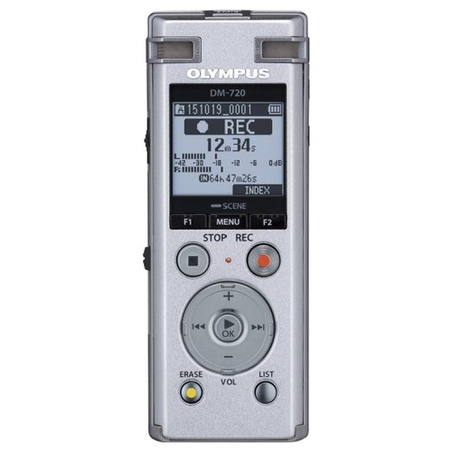 foto del prodotto olympus dm 720 dittafono memoria interna e scheda di memoria argento