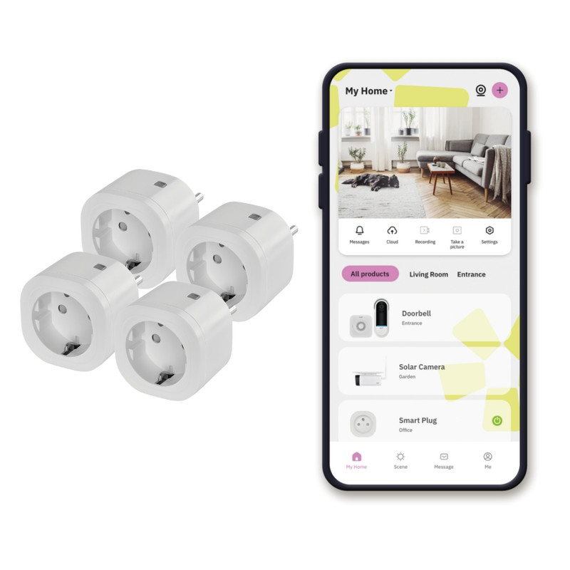 foto del prodotto omajin by netatmo set 4 prese intelligenti con timer, monitoraggio consumo, controllo remoto, spegnimento ritardato, risparmio energetico, wi-fi bluetooth, 16a 3680w, osp-sk-01-ec