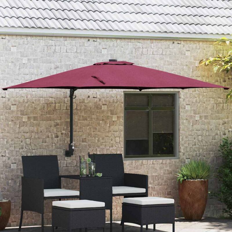 foto del prodotto ombrello da giardino rosso, nero 248.5 x 247.5 x 160 cm vidaxl