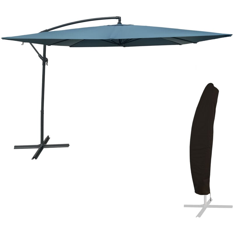 foto del prodotto ombrello offset molokai quadrato 2,7x2,7m blu grigio copertura