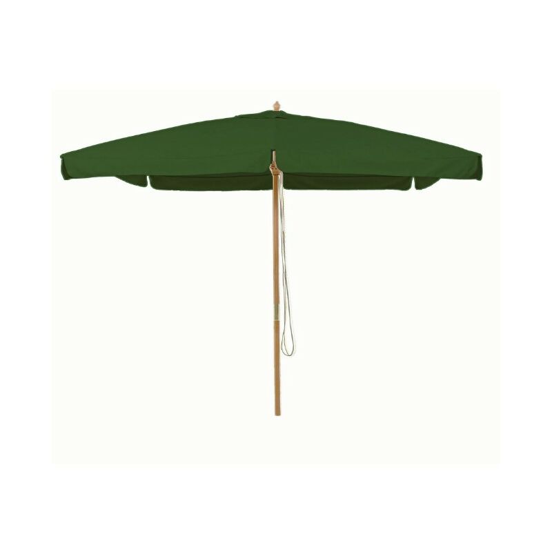 foto del prodotto ombrellone 3x4m con palo in teak da 48mm verde
