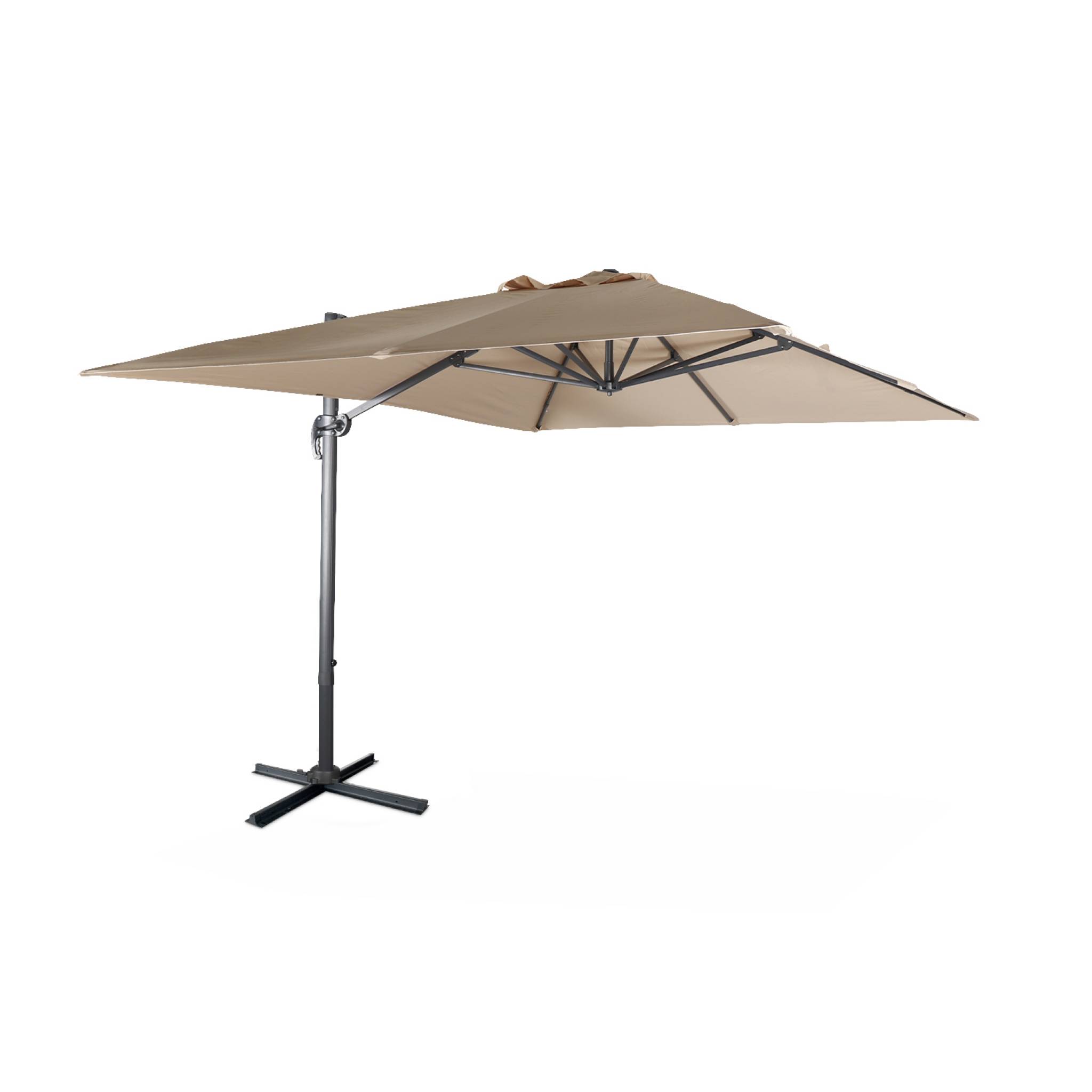 immagine 0 del prodotto ombrellone 3x4m rettangolare decentrato in alluminio , beige