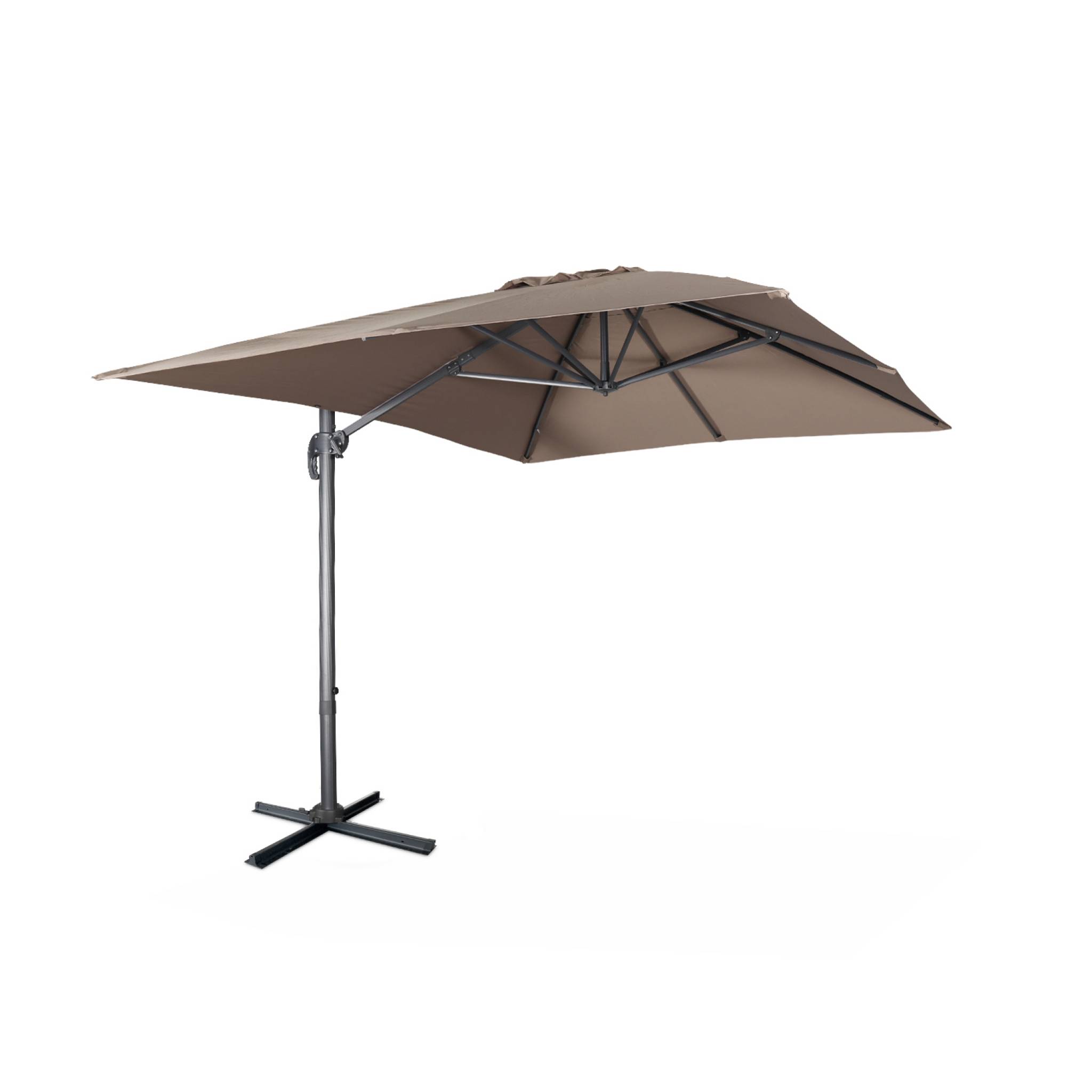 foto del prodotto ombrellone 3x4m rettangolare decentrato in alluminio , beige