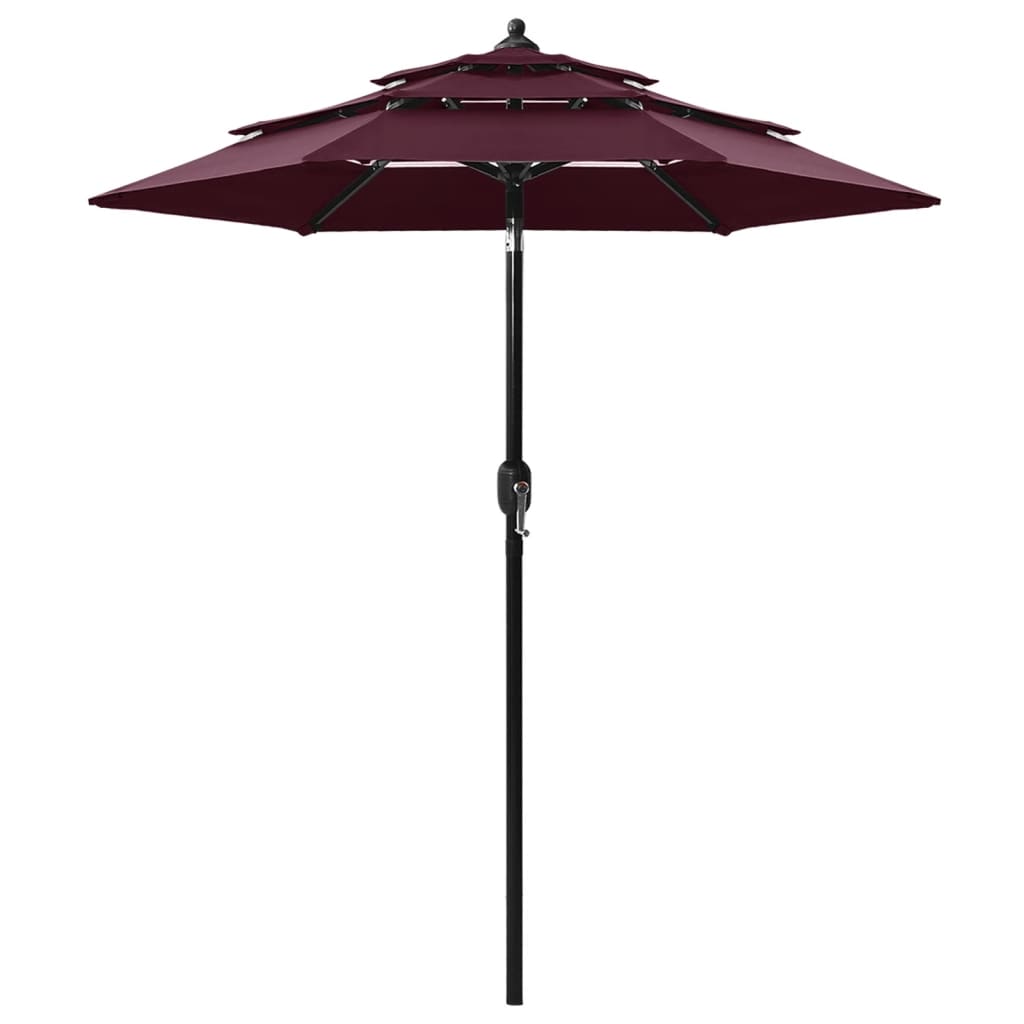 foto del prodotto ombrellone a 3 livelli con palo in alluminio rosso bord 2 m