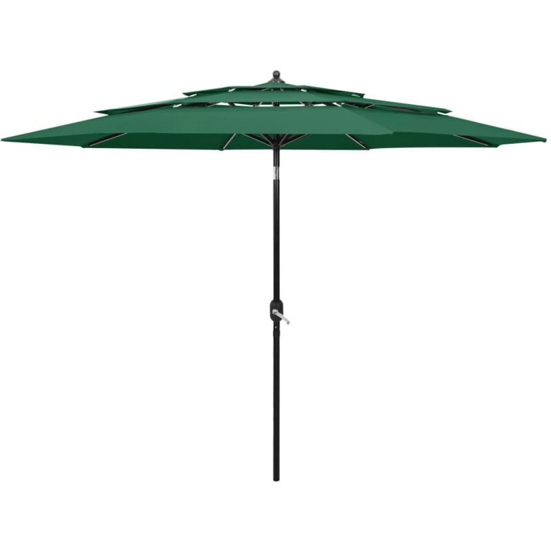 foto del prodotto ombrellone a 3 livelli con palo in alluminio verde 3 m vidaxl 720252