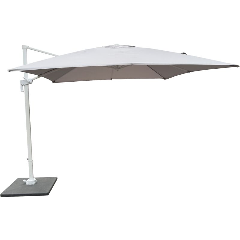 foto del prodotto ombrellone a braccio 3x3 bianco grigio chiaro