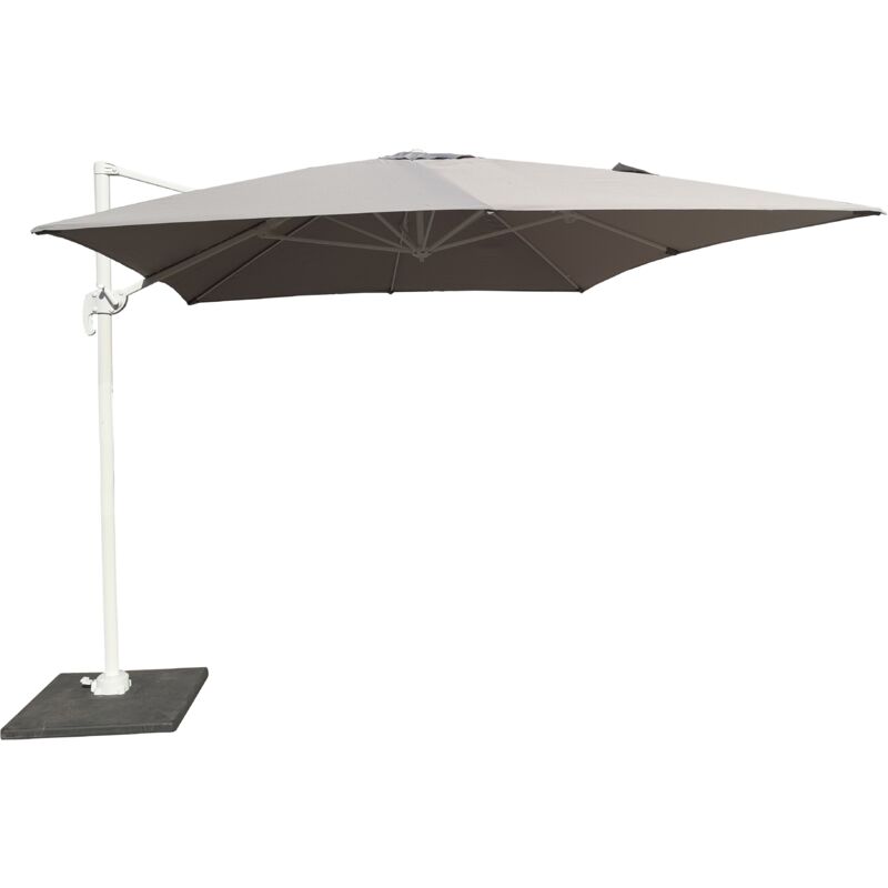foto del prodotto ombrellone a braccio 3x4 bianco grigio chiaro