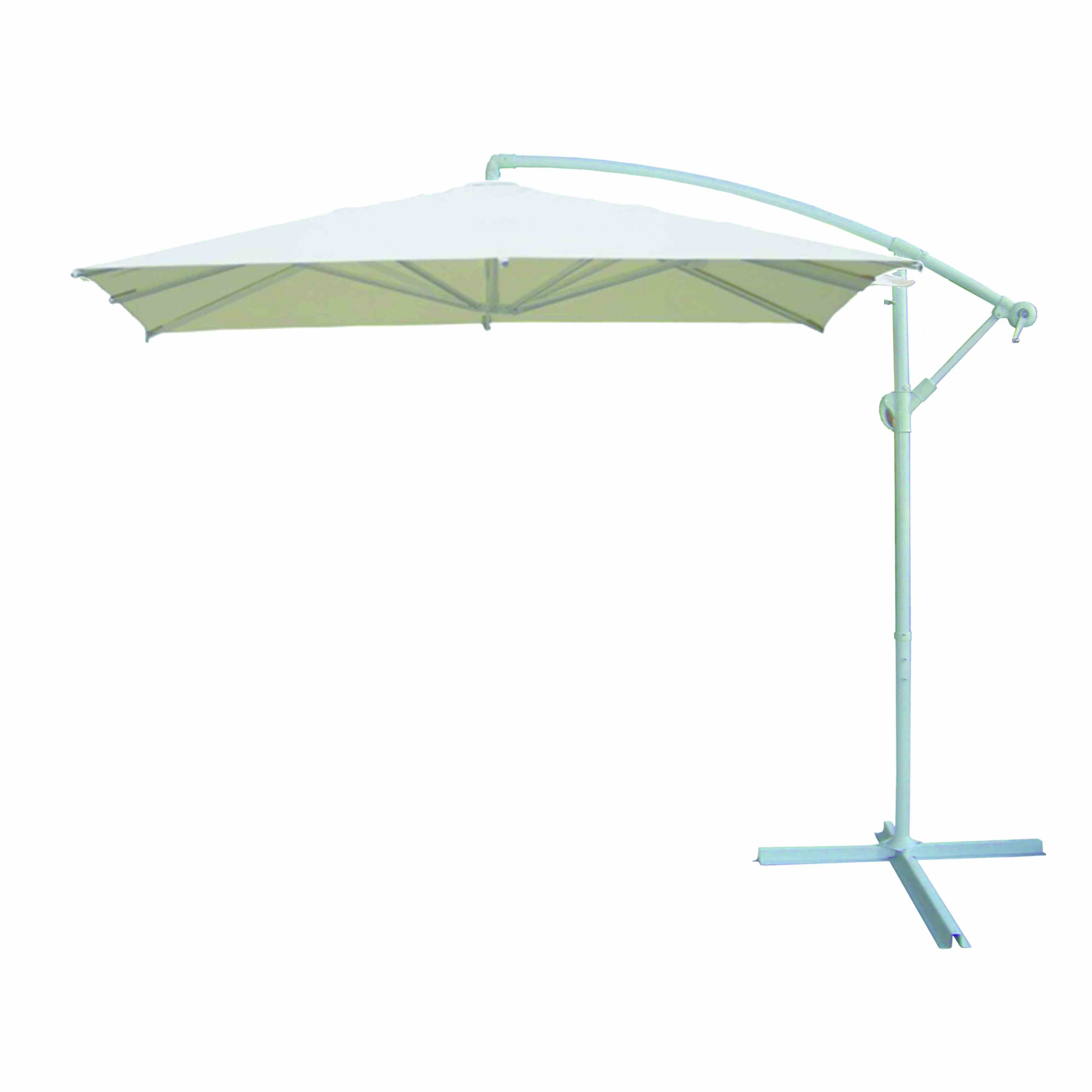 foto del prodotto ombrellone a braccio banana bianco