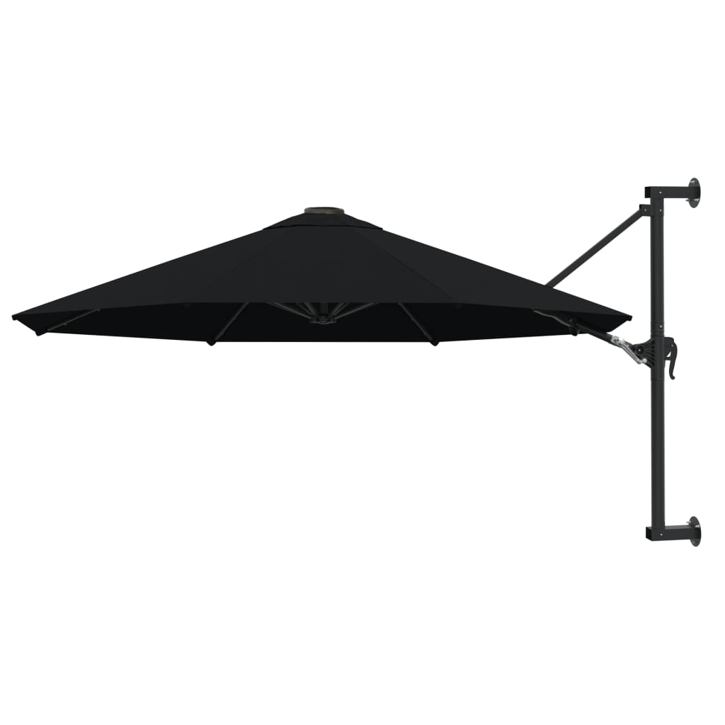 foto del prodotto ombrellone a muro con palo in metallo 300 cm nero cod mxl 66561