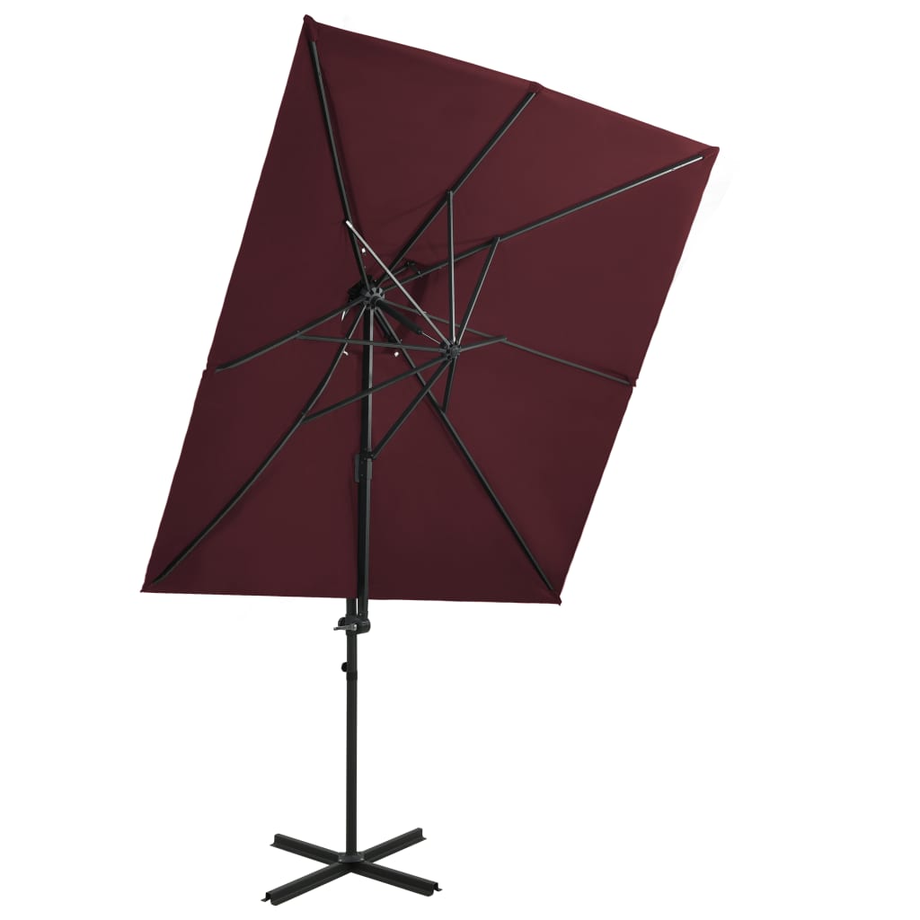 foto del prodotto ombrellone a sbalzo con doppia copertura 250x250 cm rosso bord 