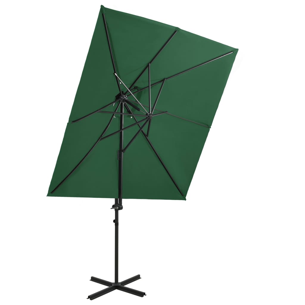 foto del prodotto ombrellone a sbalzo con doppia copertura 250x250 cm verde