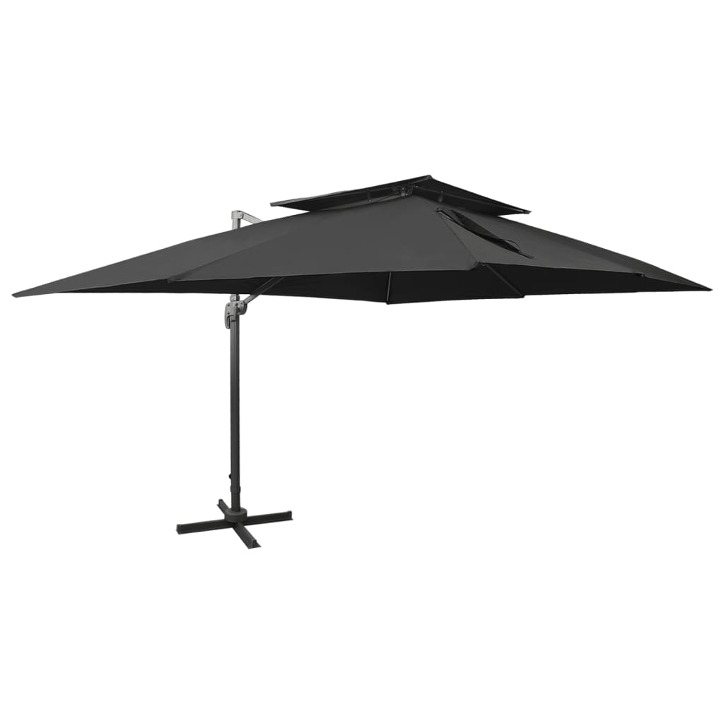 foto del prodotto ombrellone a sbalzo con doppia copertura 400x300 cm nero cod mxl 21381