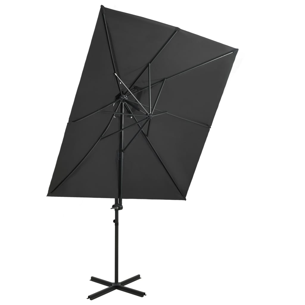 foto del prodotto ombrellone a sbalzo con doppia copertura antracite 250x250 cm cod mxl 19531