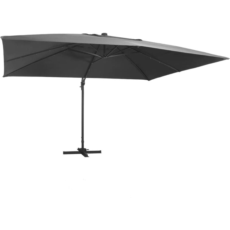 foto del prodotto ombrellone a sbalzo con led palo alluminio 400x300 cm antracite vidaxl