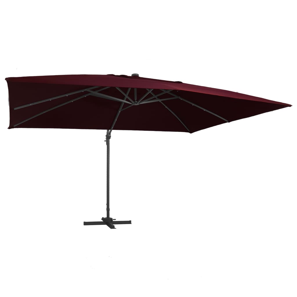 foto del prodotto ombrellone a sbalzo con luci led rosso bord 400x300 cm cod mxl 19191