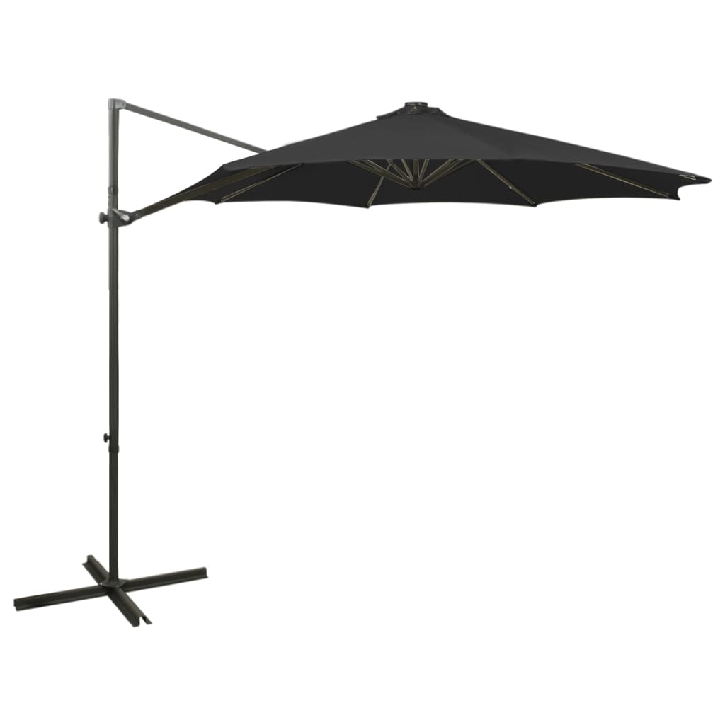 foto del prodotto ombrellone a sbalzo con palo e luci a led nero 300 cm cod mxl 29592